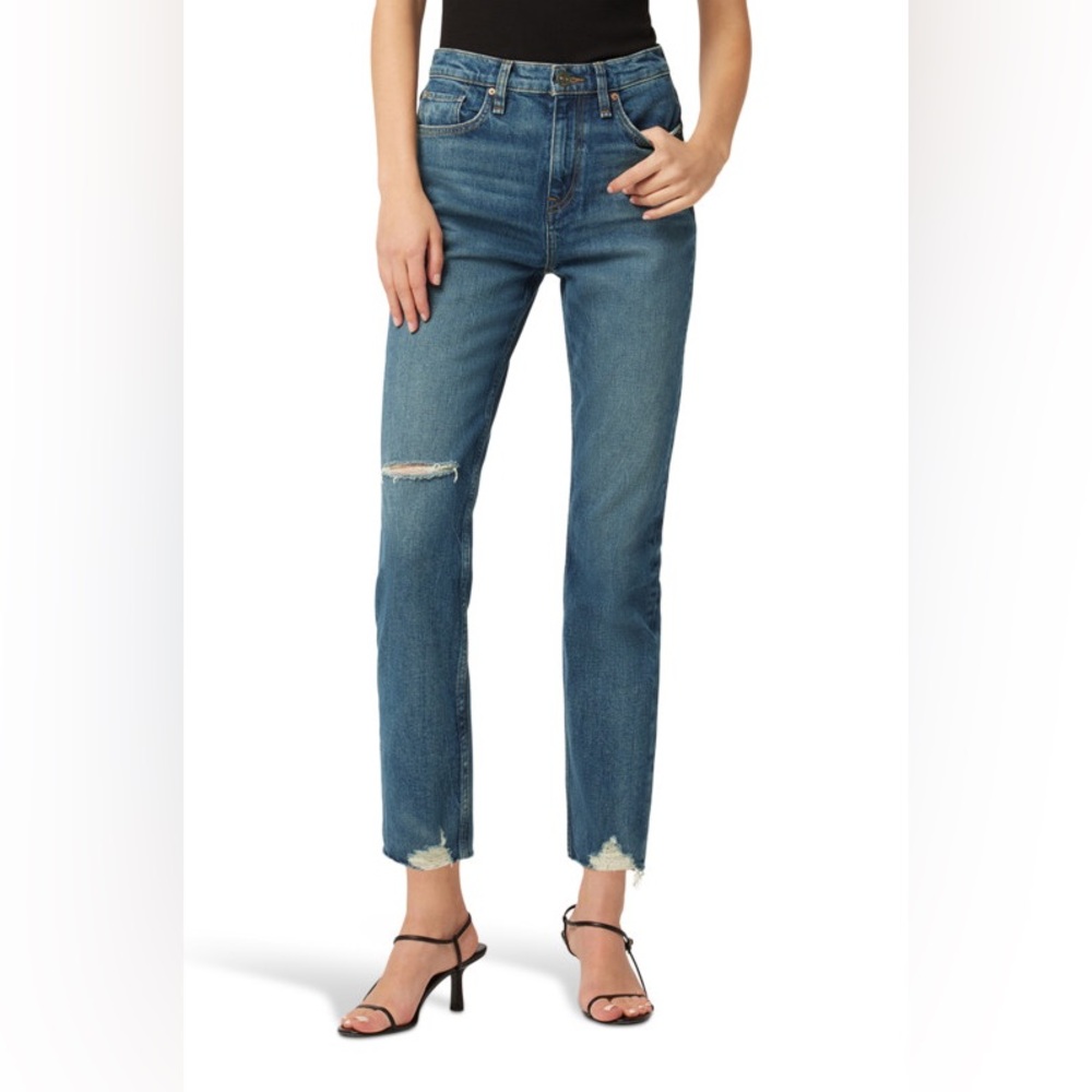 Hudson Jeans Holly High Rise Straight Crop Raw Hem Size 30 NWT